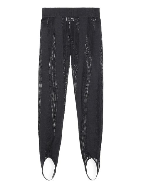 GANNI Mesh-Panelled Stirrup Leggings - Black - zdjęcie produktu nr 1
