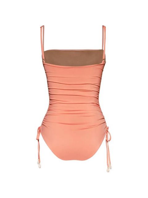 Johanna Ortiz Tarangire drawstring ruched swimsuit - Orange