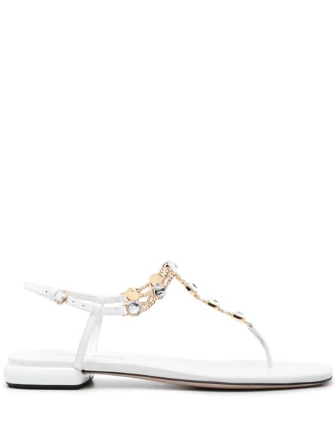 Miu Miu rhinestone-embellished thong sandals - White - zdjęcie produktu nr 1