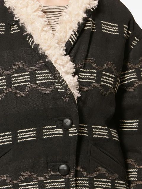 MARANT ÉTOILE Qayla patterned button jacket - Black