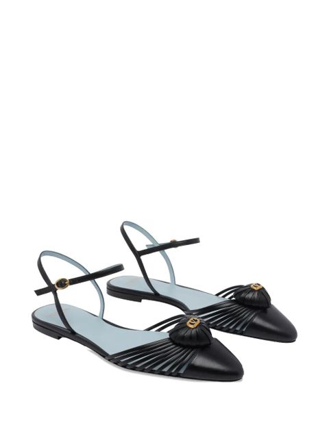 Valentino Garavani pointed-toe leather ballet flats - Black - zdjęcie produktu nr 2