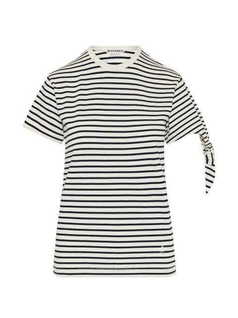 JW Anderson striped tie-sleeve T-shirt - White - zdjęcie produktu nr 1