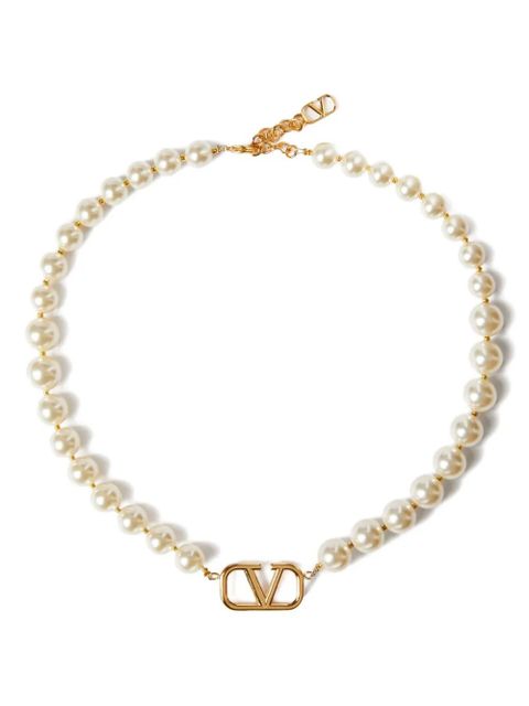 Valentino Garavani VLogo Signature pearl necklace - Gold - zdjęcie produktu nr 1