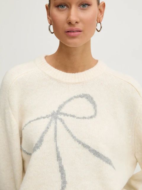 Abercrombie & Fitch sweter z domieszką wełny damski kolor beżowy KI150-4364