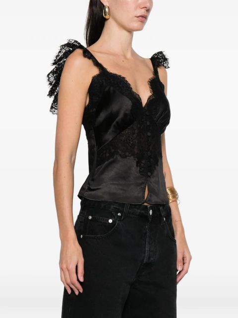 Self-Portrait lace button top - Black - zdjęcie produktu nr 2