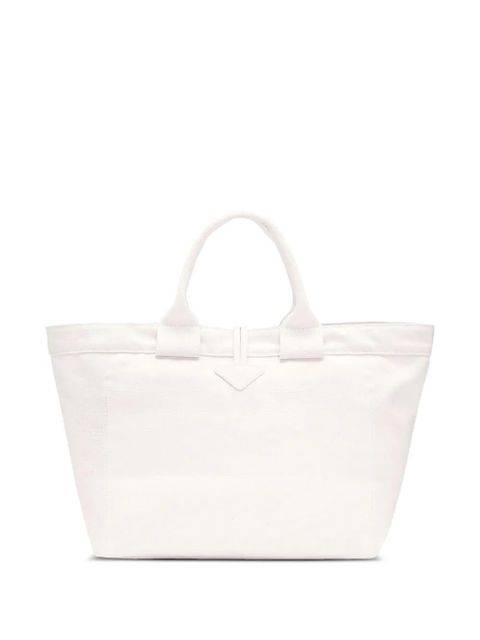 Longchamp Le Roseau canvas tote bag - White