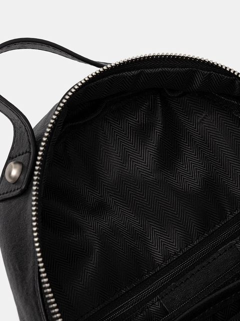 Answear.LAB plecak skórzany damski kolor czarny mały gładki