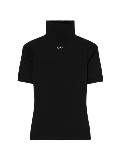 Off-White short-sleeve turtle-neck top - Black - zdjęcie produktu nr 1