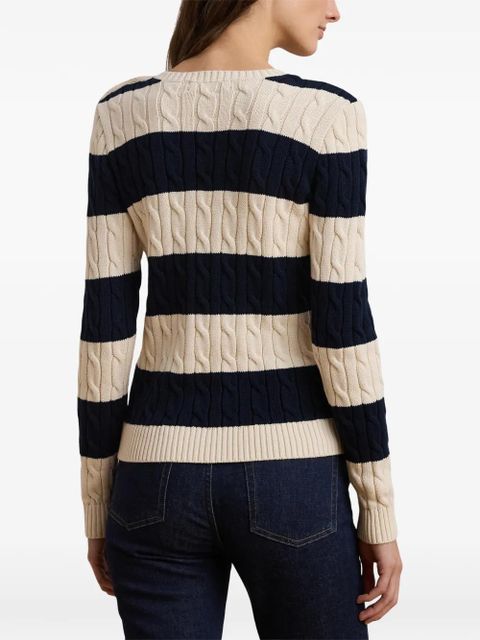 Lauren Ralph Lauren cable-knit striped sweater - Blue
