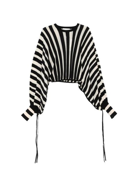 ZIMMERMANN striped balloon-sleeve top - Black - zdjęcie produktu nr 1