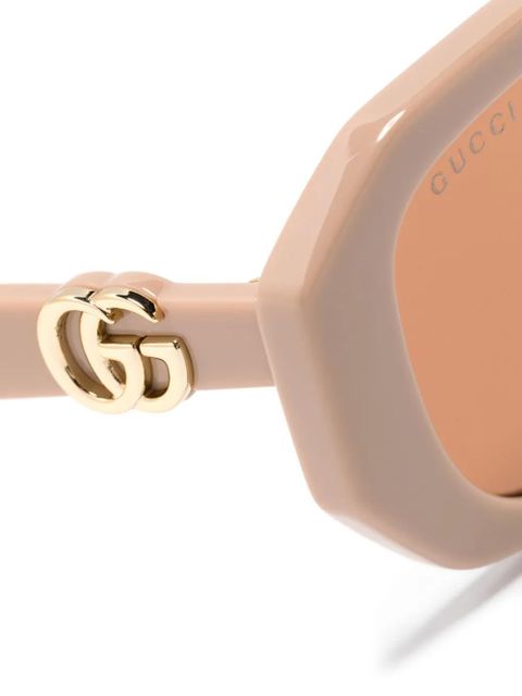 Gucci Eyewear Double-G geometric-frame sunglasses - Neutrals - zdjęcie produktu nr 2