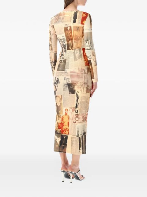 Jean Paul Gaultier rib journal midi dress - Neutrals - zdjęcie produktu nr 2
