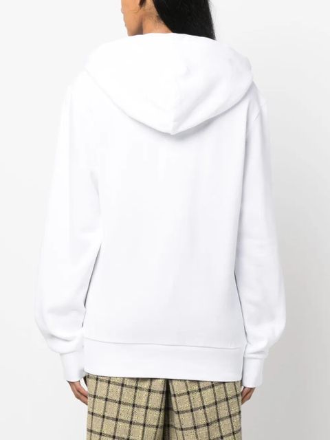 JW Anderson logo-embroidered cotton blend hoodie - White