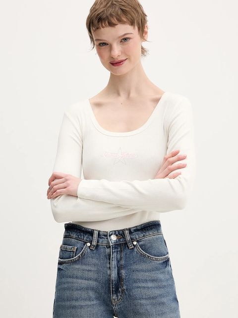 Guess Jeans longsleeve kolor beżowy W6RP24 KA0H1 - zdjęcie produktu nr 1