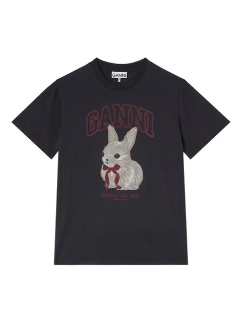 GANNI rabbit basic cotton jersey T-shirt - Grey - zdjęcie produktu nr 1