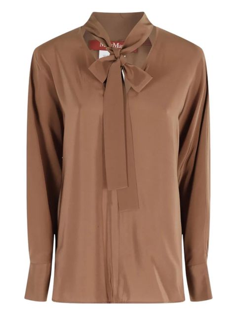 Max Mara bow-collar silk blouse - Brown - zdjęcie produktu nr 1