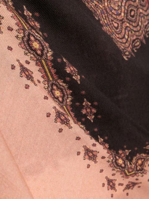 ETRO paisley-print frayed-edge scarf - Black