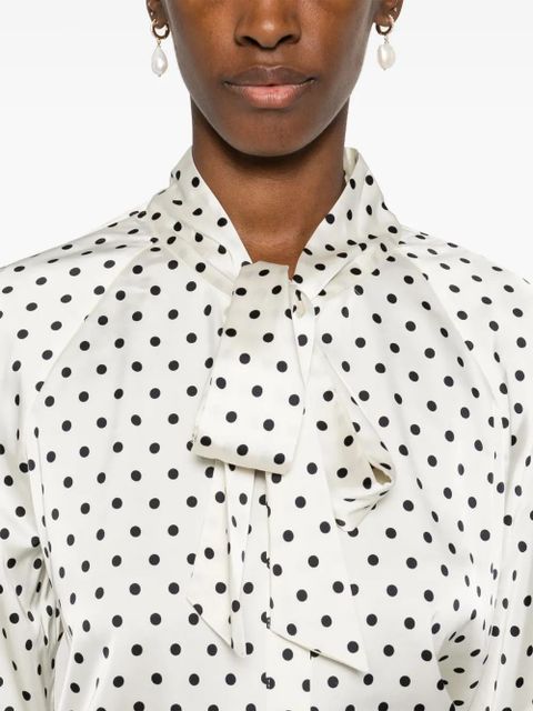 Self-Portrait polka-dot blouse - Neutrals