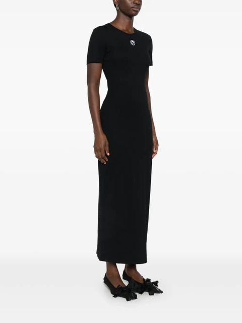 Marine Serre Crescent Moon-embroidery maxi dress - Black