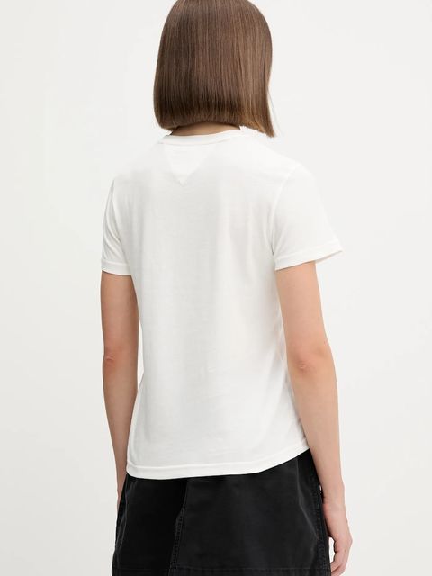 Tommy Jeans t-shirt bawełniany damski kolor biały DW0DW20897