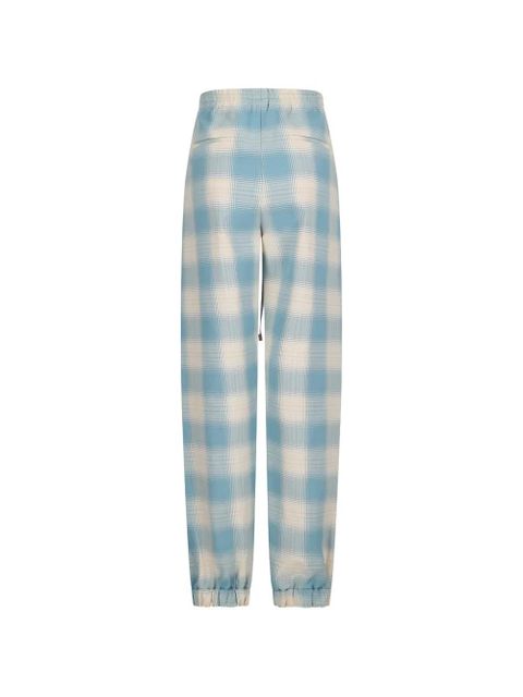 The Attico drawstring checked trousers - Blue