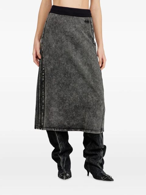 Diesel O-Ermy side stripe straight midi skirt - Grey