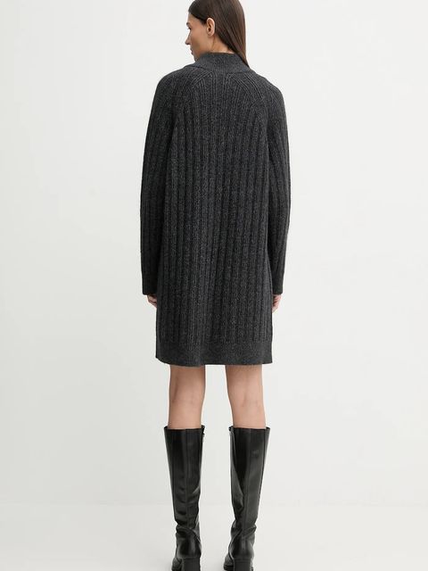 Marc O'Polo sukienka z dodatkiem wełny kolor szary mini prosta 5000007477