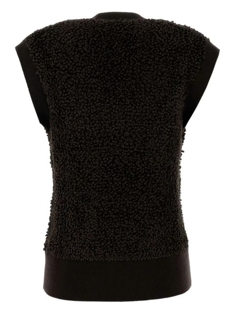 Ferragamo V-neck bouclé top - Brown - zdjęcie produktu nr 2