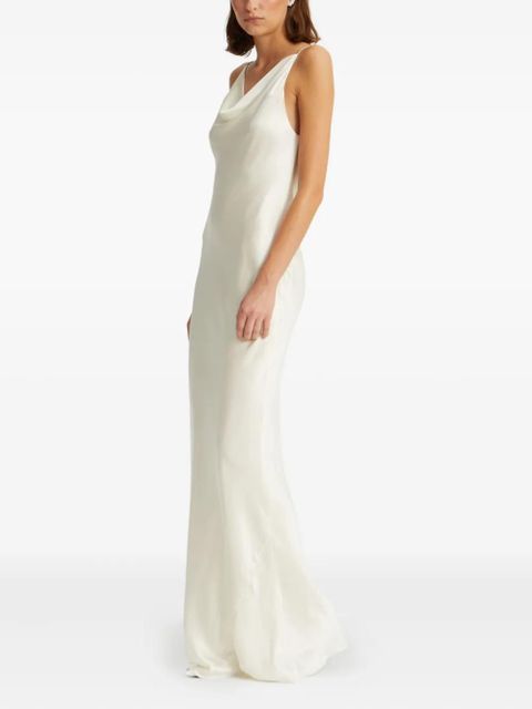 ROTATE BIRGER CHRISTENSEN cowl-neck lace-back gown - White - zdjęcie produktu nr 2