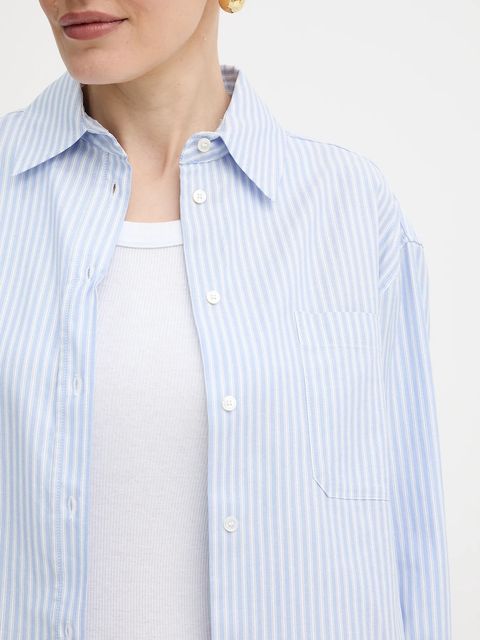 Weekend Max Mara koszula bawełniana NUORO damska kolor niebieski relaxed z kołnierzykiem klasycznym 2525116111600