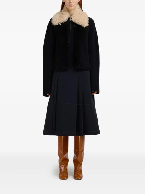 Marni fur-collared zip jacket - Black