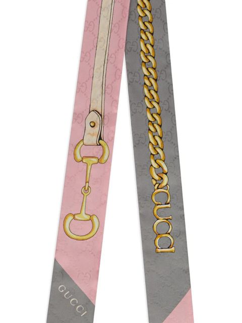 Gucci signature Horsebit detail scarf - Pink - zdjęcie produktu nr 2