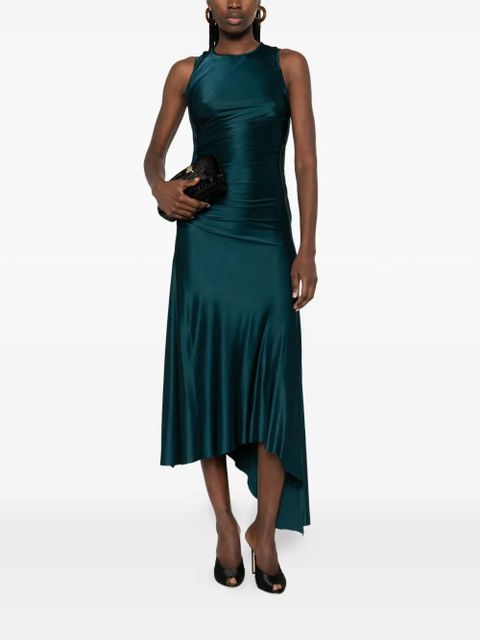 Victoria Beckham asymmetric-hem midi dress - Green - zdjęcie produktu nr 2