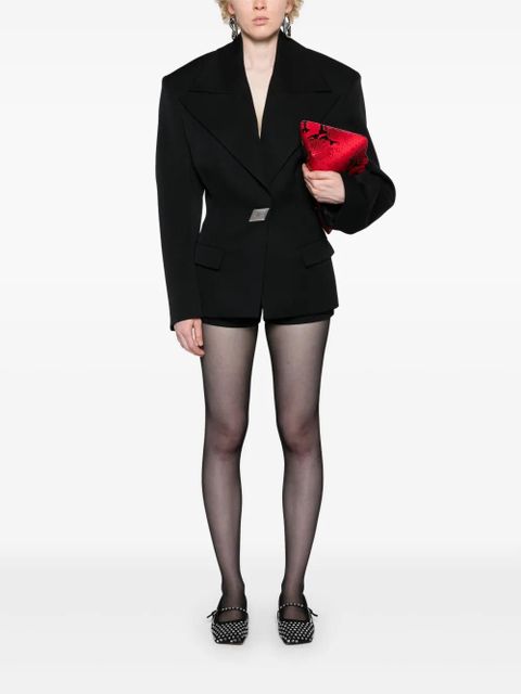 The Attico single-breasted maxi-shoulders blazer - Black - zdjęcie produktu nr 2