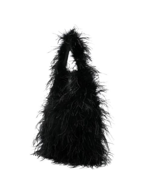 Yves Salomon feather shoulder bag - Black