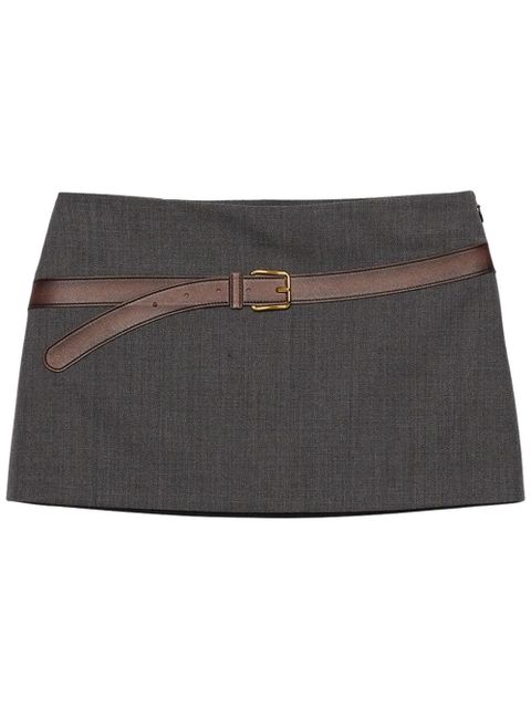 Prada 3D printed-belt mini skirt - Grey - zdjęcie produktu nr 1