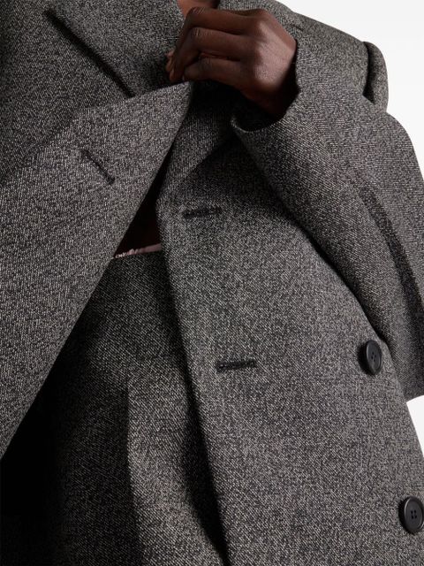 Prada mouliné-wool midi skirt - Black