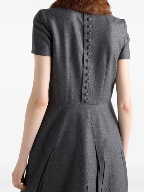 Prada asymmetrical short-sleeve midi dress - Grey