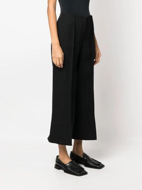 Jil Sander cropped wool wide-leg trousers - Black