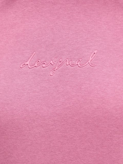 Desigual bluza BASIC damska kolor różowy z kapturem gładka 25WWSK13