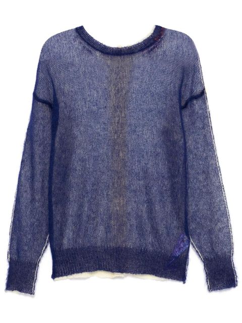 Marni logo-embroidered cardigan - Blue