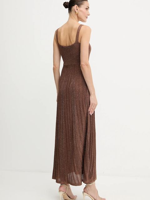 Morgan sukienka kolor brązowy maxi rozkloszowana RMARMAI