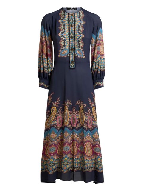 ETRO paisley-print button-front midi dress - Blue - zdjęcie produktu nr 1