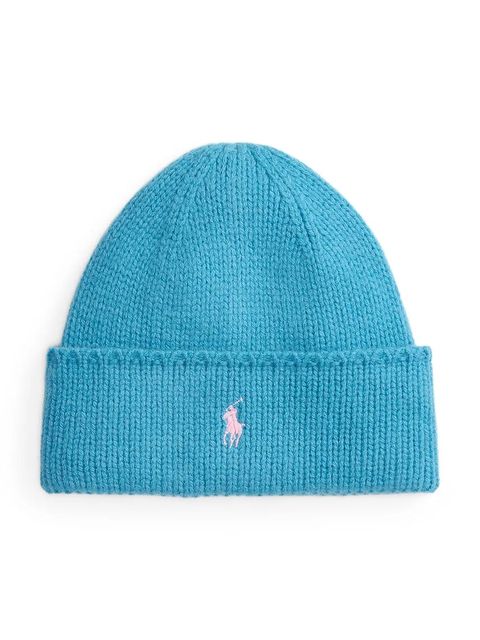 Polo Ralph Lauren czapka wełniana WOOL PONY kolor niebieski 455954355009 - zdjęcie produktu nr 1