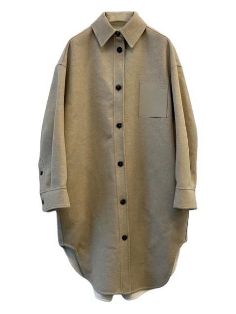 LOEWE Anagram buttoned patch-pocket overshirt - Neutrals - zdjęcie produktu nr 1