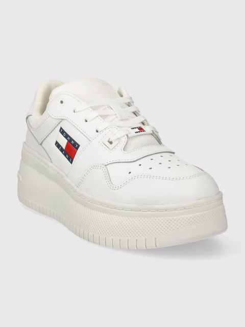 Tommy Jeans sneakersy TJW RETRO BASKET FLATFORM ESS kolor biały EN0EN02506