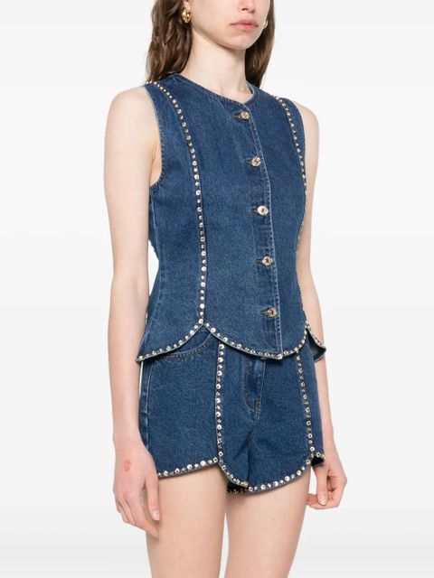 SANDRO rhinestone-embellished gilet - Blue