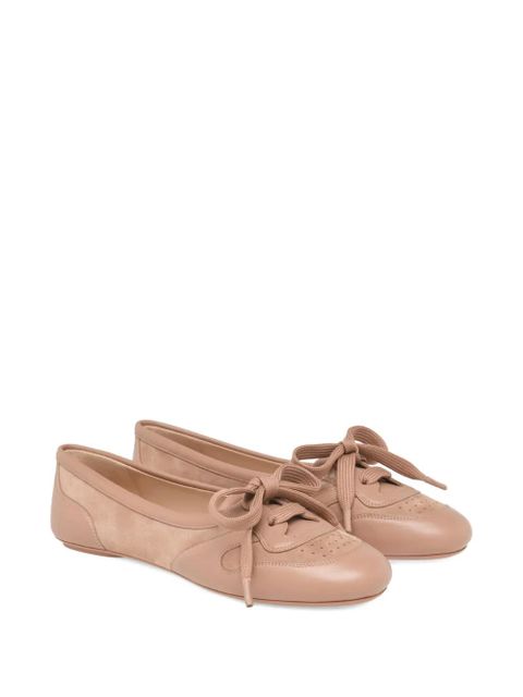 Gianvito Rossi Vault lace-up ballet flats - Neutrals - zdjęcie produktu nr 2
