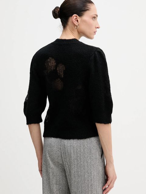 United Colors of Benetton sweter z dodatkiem wełny damski kolor czarny lekki 18L4E10EV - zdjęcie produktu nr 2