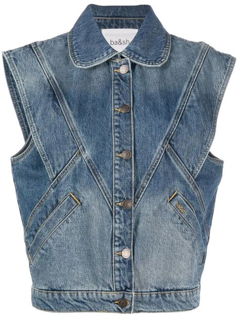 Ba&Sh button-up denim vest - Blue - zdjęcie produktu nr 1